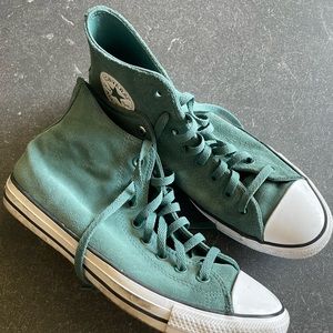 Turquoise suede mens converse high tops